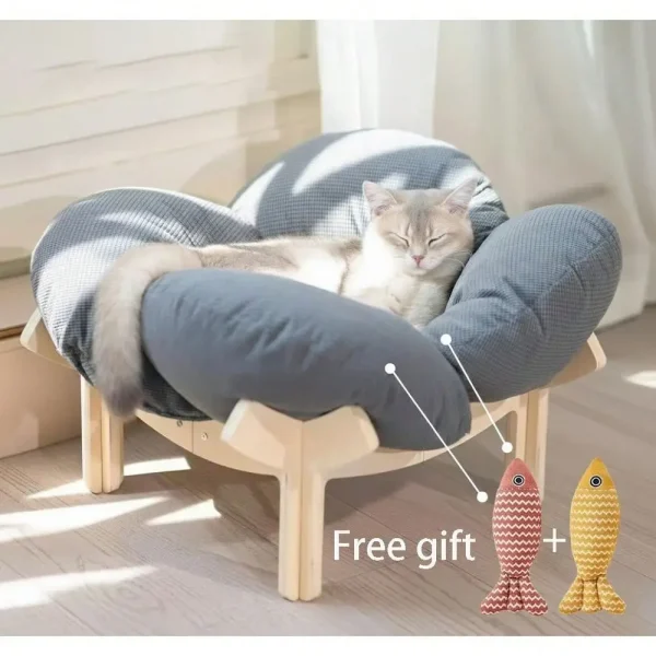 Wooden Elevated Cat Bed