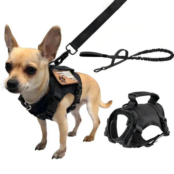 Tactical Puppy Harness Leash Set For Small Dogs
