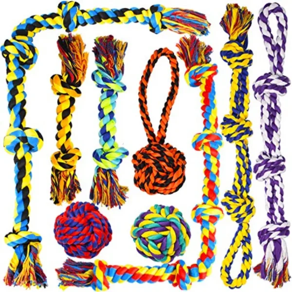 9 Pack Heavy Duty Rope Toys for Large Breed
