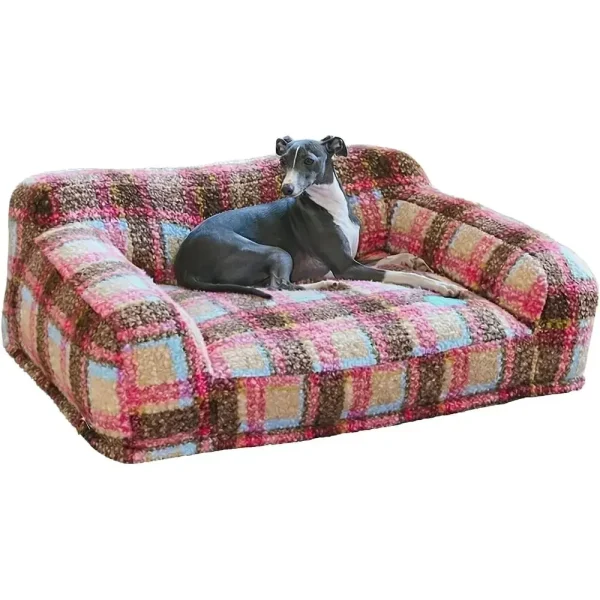 Retro-Inspired Washable Plush Pet Bed